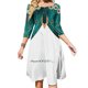 thumbnail image 1 of Sirena 1 dulce vestido elegante para mujer coreano kawaii vestido de cuello cuadrado gráfico sirena escamas de pez cuento agua mar océano l, 1 of 6