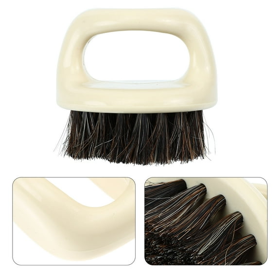 ORDDIART Small Cleaning Brush Set for Shoes and Clothes, Black Horsehair and Plastic, Household Cleaning Brush 6.2x6.1in