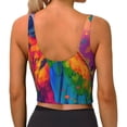 thumbnail image 3 of Lsque Colorful Parrot Jungle Dream A Printed Women'S Sports Bra, Compression, Moisture Wicking, High-Impact Sports Bra For Women,Supportive sports bra-X-Large, 3 of 9