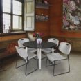 thumbnail image 2 of Regency Kahlo 48 in. Round Breakroom Table- Ash Grey Top, Chrome Base & 4 Zeng Stack Chairs- Grey, 2 of 8