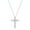 White & Yellow Gold, variant on Collection Round White Diamond Religious Cross Pendant for Women with 18 Inch Gold Chain (0.10 ctw, Color I-J, Clarity I1-I2) in 18K White & Yellow Gold
