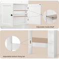 thumbnail image 5 of Ahomly Over The Toilet Storage Cabinet, 32.3" W x 70.3" H Over Toilet Bathroom Organizer with Doors, Adjustable Shelves, Toilet Paper Holder, 2 Side Hooks, Space-Saver for Bathroom, Laundry, White, 5 of 9