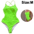 thumbnail image 2 of Trajes de baño de una pieza para mujer, traje de baño con cuello en V, Monokini con Control de barriga, trajes de baño sexys cruzados sin espalda, 2 of 5