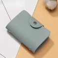 thumbnail image 1 of Tarjetero de cuero con 24 ranuras para hombre y mujer, cartera Simple de Color sólido, organizador de tarjetas de identificación y crédito, novedad, 1 of 5