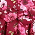 thumbnail image 4 of Mikilon Girls Vintage Floral Print Dress Festival Host Princess Dress Short Sleeve Waist Drawstring Dress, 4 of 9