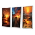 thumbnail image 3 of Designart "Lakeside Serenity Morning Sunrise II" Landscape & Nature Framed Wall Art Set Of 3 - Yellow Sunrisesunset Frame Gallery Wall Set For Home Decor, 3 of 7