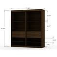 thumbnail image 3 of Mulberry Open 2 Sectional Modern Wardrobe Closet with 4 Drawers - Set of 2 in Brown, 3 of 7