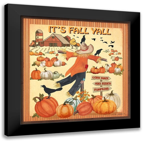 Phillips, Anita 12x12 Black Modern Framed Museum Art Print Titled - Its Fall Yall