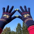 thumbnail image 4 of Qnjujn Women Winter Knitted Full Finger Touchscreen Gloves, Warm Soft Long Sleeve Reindeer Pattern Gloves, Cozy Outdoor Cold Weather Knit Gloves for Daily Use and Gifts, 4 of 4