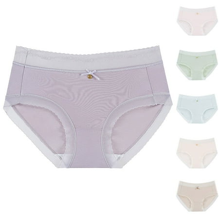 Kmdttou Panties for Women Pack Cotton Silk Bottom Middle Waist High Elastic Comfortable And Breathable Pants (Available in Plus Size)