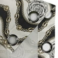 thumbnail image 4 of Ambesonne Vintage Grommet Curtain, Abstract Roses Wavy Retro, 50"x63", Charcoal Grey and Mustard, 4 of 5