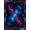 Multicolor Blue Magenta, Pattern 3, variant on ODIKA 8'x10' Washable Area Rug Starry Universe Blueprint Featuring Linked Stellar Points Layout for Living Room, Under Sectional, Family , Durable, Non-Slip