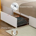 thumbnail image 3 of GUNAITO King Size Bed Frame with Headboard and 4 Storage Drawers LED Platform Bed Frame with Charging Station White, 3 of 9