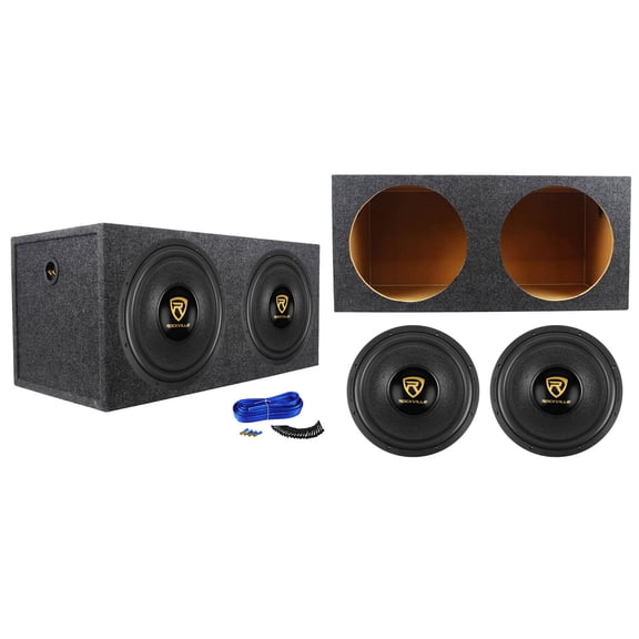 (2) Rockville W15K9D4 15" 10,000w Car Audio Subwoofers Sealed Sub Box Enclosure