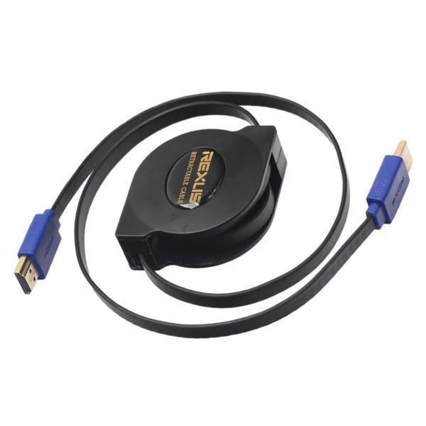3xRetractable Portable V1.4 Cable 1080P Adaptador 3D Cord Wire 1.8m Sunnimix Cable HDMI retráctil