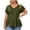 Army Green, variant on Women's Plus Size V Neck Cutout Shoulder and Hem Short Sleeve T-Shirt, Loose Casual Top for Daily Wear XL-5XL