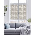 thumbnail image 4 of No Glue Heat Blocking Window Flims, Beige White Leaves Window Privacy Film Frosted, Spring Pastoral Rustic Botanical Peep-proof Door Windows Tint for Bathroom, Dormitory, 17.7 x 78.7 Inches, 4 of 9