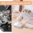 thumbnail image 3 of Kigley 4 Pcs Hair Tie Container Small Portable Travel Cotton Swab Holder Flosser Dispenser with Lid Plastic Box Beads Storage Containers for Small Items, 3.94 x 2.76 Inch (White), 3 of 7