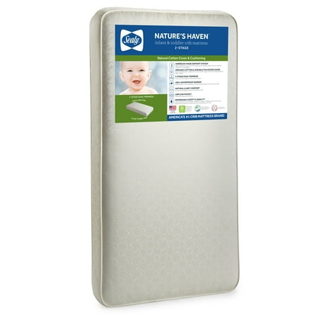 Sealy Nature's Haven Breathable Organic Cotton Baby Crib and Toddler Mattress
