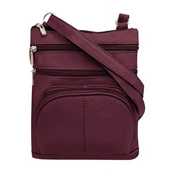Improving Lifestyles Leather Crossbody Bag Wine