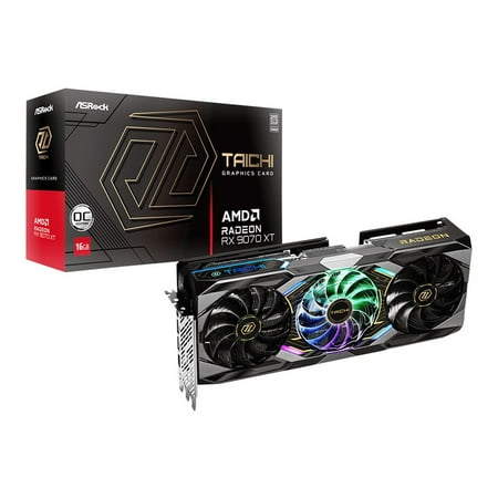 ASRock AMD Radeon RX 9070 XT Taichi Overclocked Triple Fan 16GB GDDR6 PCIe 5.0 Graphics Card