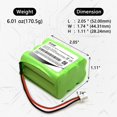 thumbnail image 2 of (Paquete de 2) Batería Ni-MH de 7,2 V Compatible con 2GIG BATT1X BATT2X BATT1 GC2 2GIG-CNTRL2 2GIG-CP2 GCKIT311 228844 Go Panel de control Sistema de seguridad Alarma 6MR2600AAY4Z Linear PERS-4200 10-, 2 of 5
