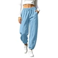 thumbnail image 4 of High Waisted Baggy Sweatpants For Women Soft Barrel Leg Workout Gym Active Joggers With Pockets Elastic Drawstring Lounge Pants, 4 of 10