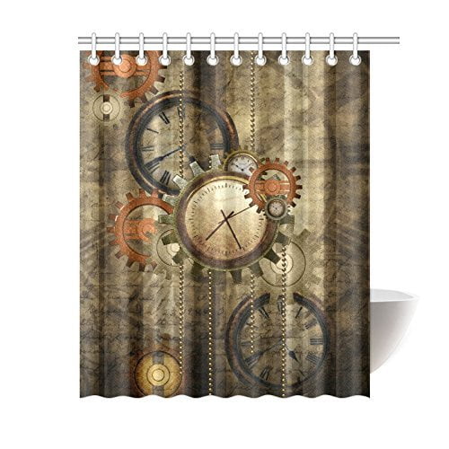 Cynlon Steampunk Bathroom Decor Bath Shower Curtain 60x72 Inch Com Cynlon Steampunk Bathroom, Steampunk Shower Curtains