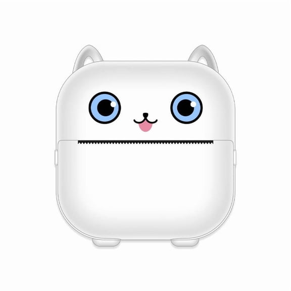White Mini Bluetooth Printer For Students Portable Thermal Pocket Printer Wireless Photo Label Printer Pocket-Sized Study Tool No Ink