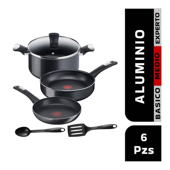 Batería T-fal Hard Titanium 6 Piezas
