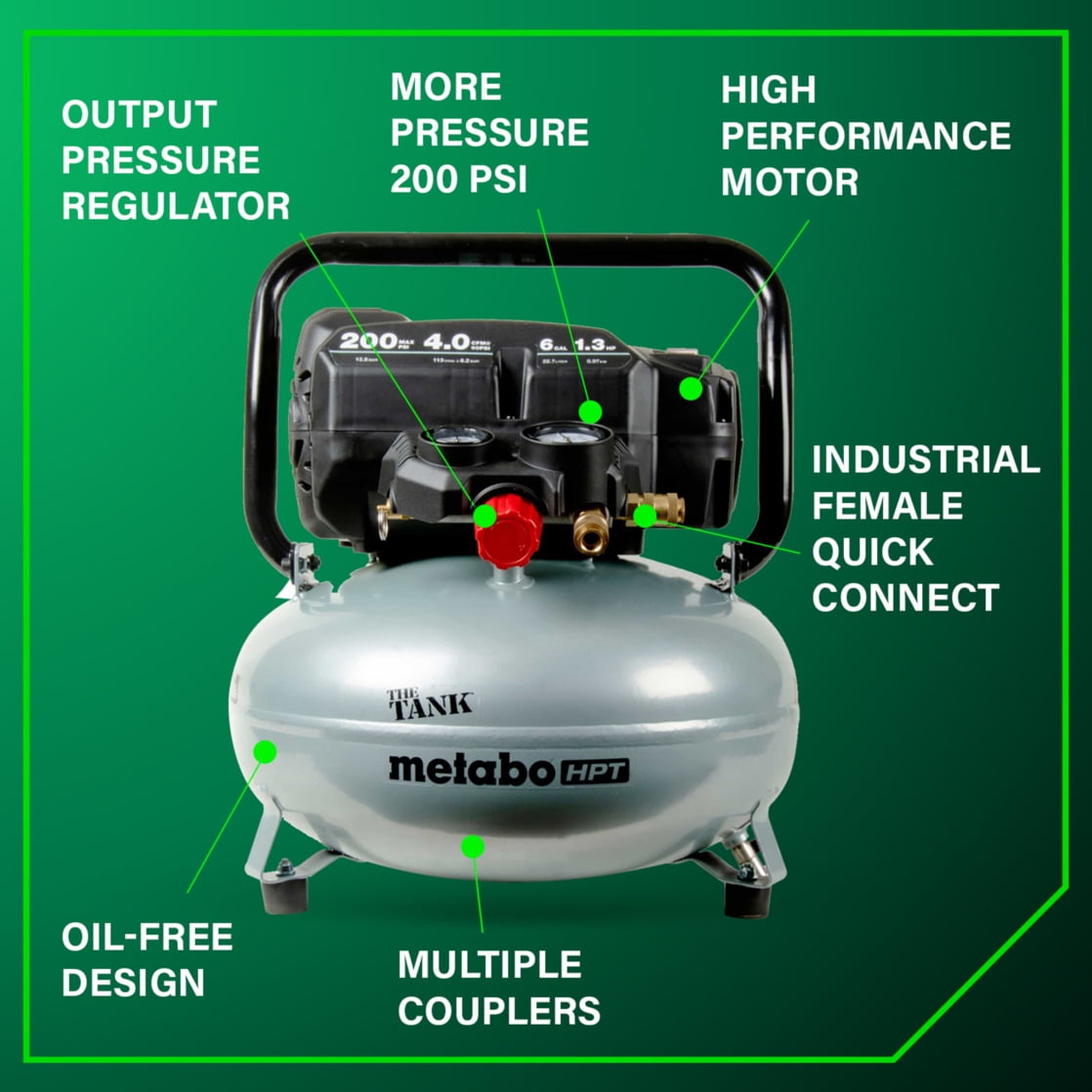 Metabo HPT 6 Gal Pancake Air Compressor, 200 PSI, EC914S