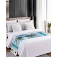 thumbnail image 4 of Xipuska Summer Beach Bed Runners for King Size Bed, Decorative Bed Throws for Foot of Bed, Botanical Tropical Tree Ocean Blue Sky Bed Runner Sofa Throw Bedding Scarf Protector Slipcover for Bedroom, 4 of 6