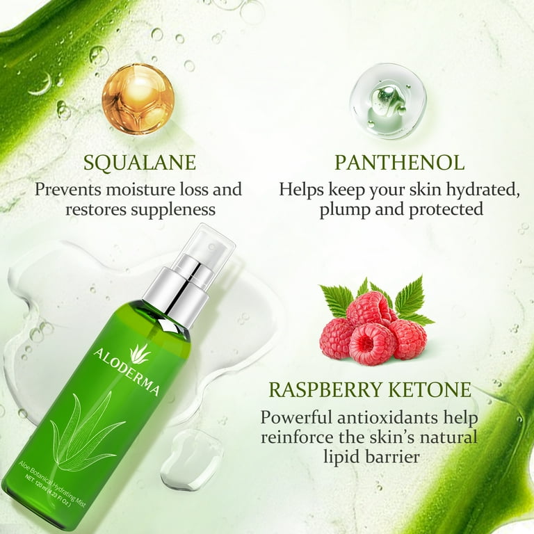 Aloderma Aloe Botanical Hydrating Mist Made with 82% Organic Aloe Vera -  Soothing, Moisturizing, Lightweight Facial Spray with Panthenol -  Refreshes, Invigorates Skin Throughout the Day, 120ml/4.23Oz - Walmart.com