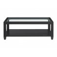 thumbnail image 4 of HomeRoots 517699 18 x 48 x 26 in. Black Glass Rectangular Coffee Table with Shelf, 4 of 8
