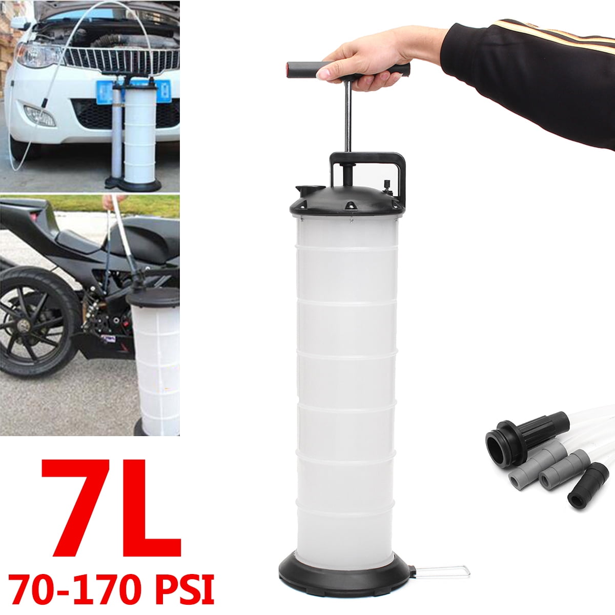 7L 70170PSI Manual Vacuum Oil Fluid Extractor Pump Petrol Transfer+ 4