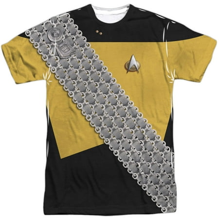 Star Trek Men's  Worf Uniform Sublimation T-shirt White