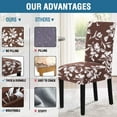 thumbnail image 5 of Stretch Dining Chair Covers Set of 6 Chair Covers for Dining Room Parsons Chair Slipcover Chair Protectors Covers Dining, Feature Modern Floral Printed Design, Chocolate, 5 of 6