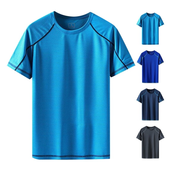 Blekii Loose Quick Drying Top Silky Smooth Round Neck Trend Solid Color T Shirt Men Short Sleeve Under $10 Black