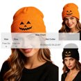 thumbnail image 3 of Jamicy Women's Beanies Hats Fashion Embroidered Pumpkin Knitted Beanie Hat Winter Thick Warm Soft Cute Hat for Winter Fall, 3 of 5