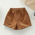 thumbnail image 2 of sovlvnd Toddler Kids Girls Boys Casual Spring Summer Solid Color Pockets Children's Shorts Brown, 2 Years, 2 of 5