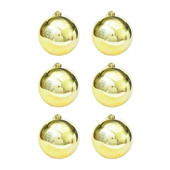 Vrorvz Christmas Decorations for Tree Shatterproof Hanging Balls Set of 6 Plastic Tree Pendant for Holiday Party Wedding Indoor Decor Christmas Bulbs Ornaments Vintage Christmas Ornaments 12in Gold
