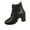 Black, variant on Woman Boots Chunky Mid Heel Round Toe Lace-Up Ankle Booties Casual Outdoor Dressy Comfortable Short Boots Winter Shoes for Women Black 5.5