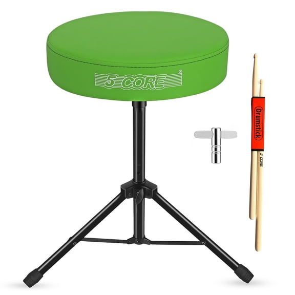 Adjustable Drum Throne Stool with 3" Thick Padding – Heavy-Duty 330 lb Capacity Guitar Seat for Adults & Kids, Anti-Slip Tripod Base
