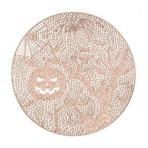 Beautynvta Halloween Placemat, Round Heat Insulation Pumpkin Tree Bat Placemats Table Mats Hollow Out Placemat PVC Place Mats for Dining Table Halloween Decoration