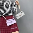 thumbnail image 3 of Wallet Case Compatible with iPhone 12 Pro, Purse Flip Card Holder Soft Silicone Case Cover with Handstrap & Long Pearl Crossbody Chain (Purple, iPhone 12 Pro), 3 of 14