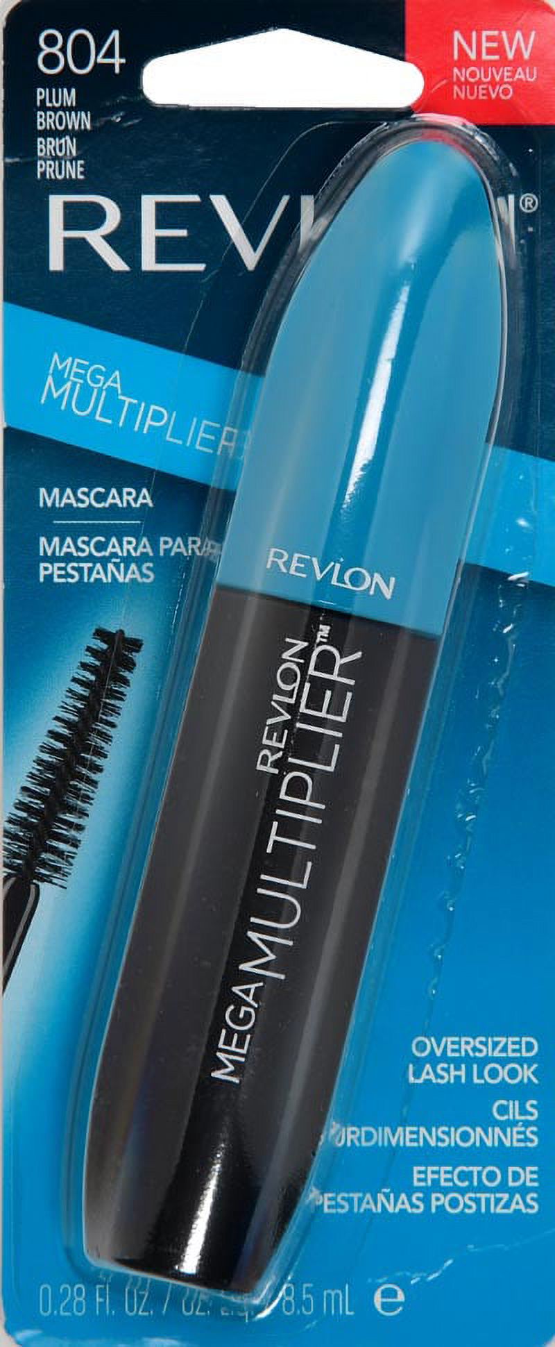 Revlon Mega Multiplier Mascara, Smudgeproof Eye Makeup, 804 Plum Brown, 0.28 fl oz - image 3 of 3