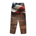 thumbnail image 5 of Balery Rustic American Flag Wood print Women's Pajama Pants,Ultra Lightweight Pjs,Lounge Pant-Large, 5 of 9