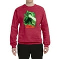 thumbnail image 2 of Catzilla Parody Taking Over City | Mens Cat Lover Crewneck Graphic Sweatshirt, Vintage Heather Red, Large, 2 of 3