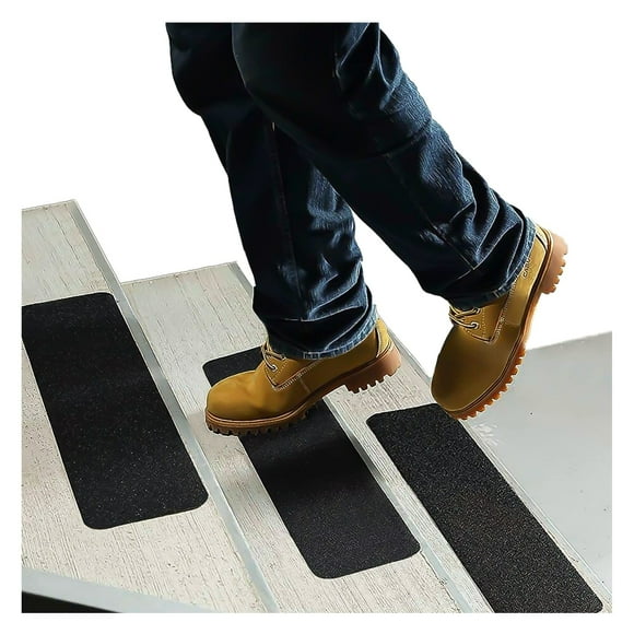 Peldaños De Escalera Para Escalones De Madera Para Interiores Y Exteriores 6A X 24A (Paquete De 5) - Cinta De Agarre Para Escaleras, Escaleras De Concreto, Etc. (Funciona En Todas Las Superficies Clim
