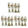thumbnail image 2 of Cascanueces soldado modelo coleccionable Billuyoard 4 unids/set decoración de Navidad Oro blanco, 2 of 6